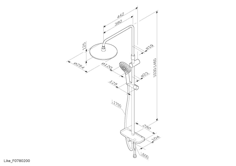 Душевая стойка AM.PM Like F0780200 - 7