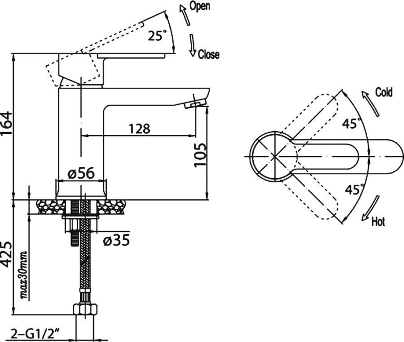 Смеситель BelBagno Tanaro TAN LVM CRM для раковины TAN-LVM-CRM - 1