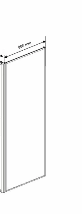 Боковая стенка Vincea Slim Soft 90х200 профиль сталь стекло прозрачное VSG-1SS900CLGM - 1