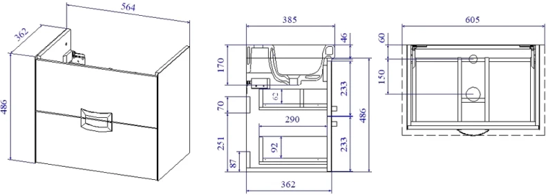 Тумба под раковину Sanflor Выборг 60 дуб золотой  С16294 - 5