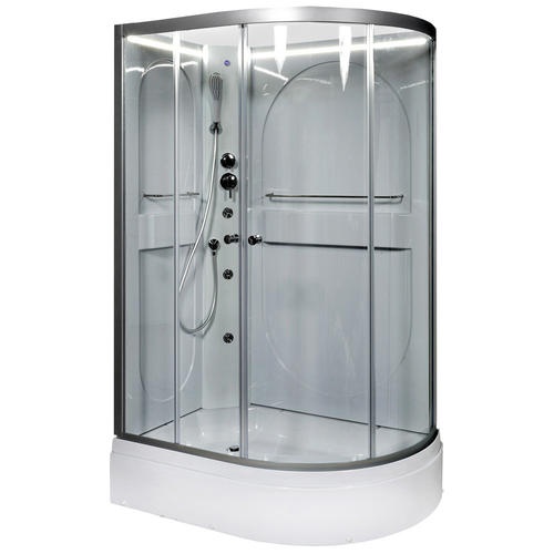 Душевая кабина Deto L 120х80 с гидромассажем, хром  L520LNLED+GM - 1