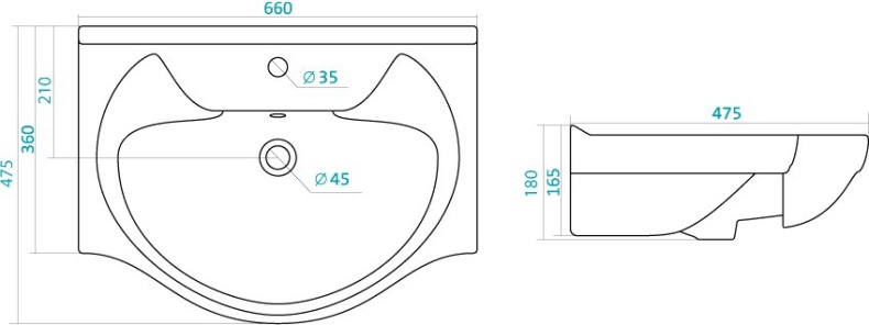Раковина Santek Байкал 65 1.WH10.9.651 - 9