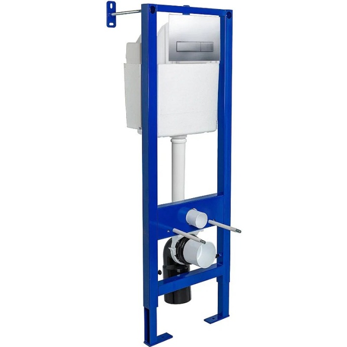 Инсталляция для скрытого монтажа унитаза Berges Atom с кнопкой смыва хром 040338 - 0