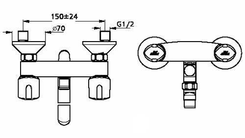 Смеситель для ванны Ideal Standard Euroflow хром  B8109AA - 1
