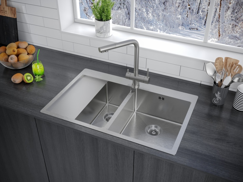 Мойка кухонная Paulmark Liga R 78 брашированная сталь PM227851-BSR - 1