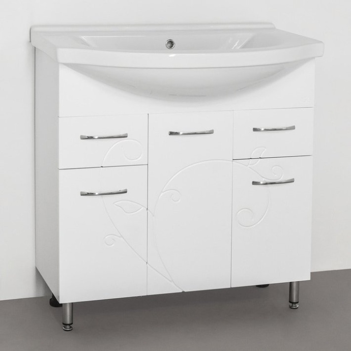 Тумба с раковиной Style Line Эко Фьюжн №26 80 белая - 0