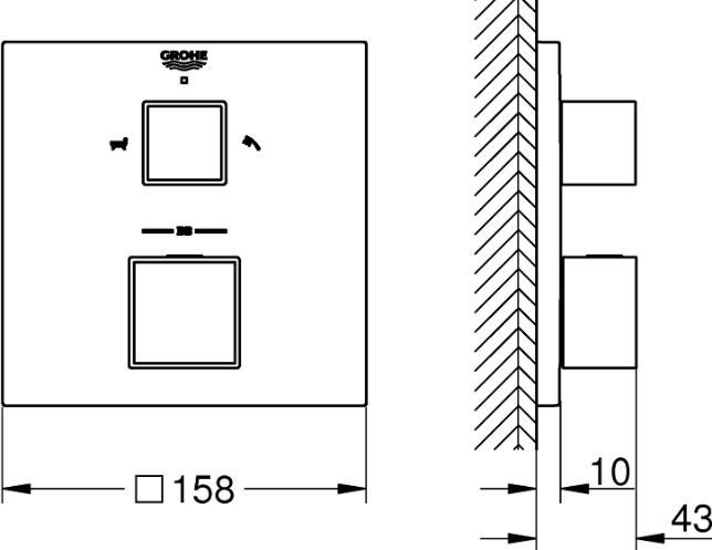 Термостат Grohe Grohtherm Cube 24155000 для ванны с душем - 3