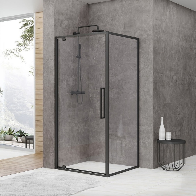 Душевой уголок Black&White Stellar Wind 100х100 черный матовый 8771010 - 1