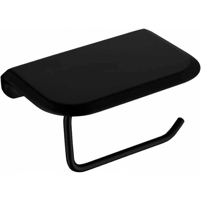 Держатель туалетной бумаги с полкой Abber Nord черный матовый AA1530B - 0