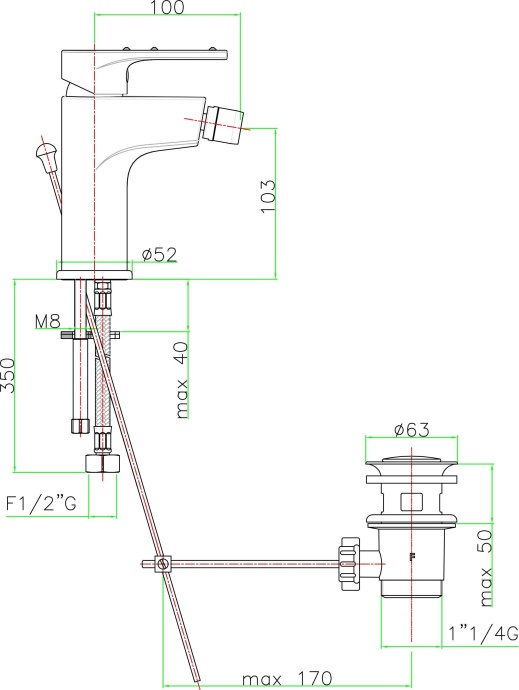 Смеситель для биде Fiore  хром  78CR6530 - 1