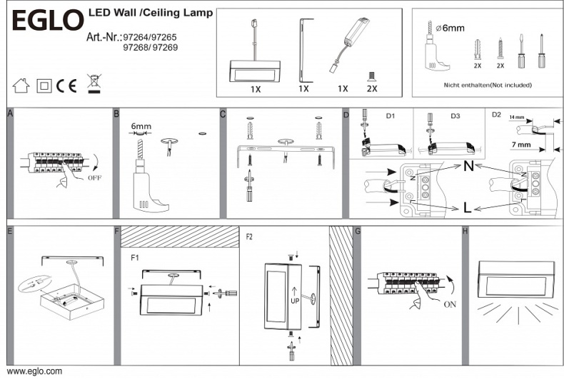 Накладной светильник Eglo ПРОМО Fueva 1 97265 - 1