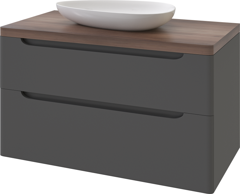Тумба с раковиной STWORKI Берген 100 серая с темной столешницей, Bocchi Etna 1114-001-0125 568121 - 6