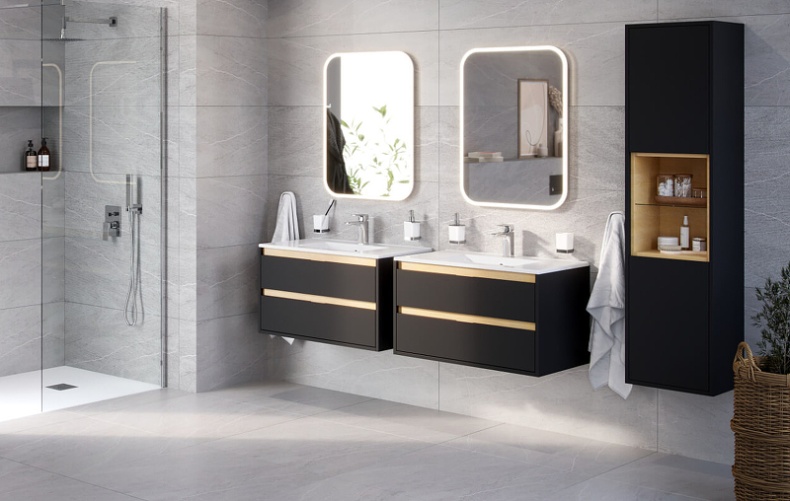 Тумба под раковину EXCELLENT Tuto 60 черный матовый - светлое дерево MLEX.0103.600.BKBL - 4