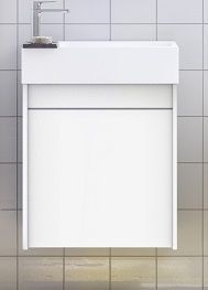 FAMILY База под раковину подвесная с одной распашной дверцей, Bianco Lucido, 500x270x500, Family-500-1D-SO-BL - 1