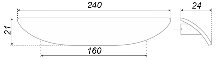 Ручка для мебели Cezares Skyline 24 см хром (RS155HCP.4/160) Ручка RS155HCP.4|160 - 2