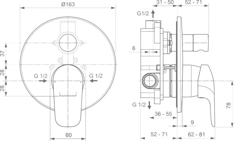 Душевой комплект Ideal Standard Ceraflex хром BC447AA - 7