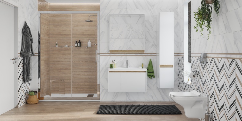 Душевая дверь в нишу STWORKI Стокгольм DE019D2150200 150 см профиль хром глянец 3GW213TTKK000 - 2