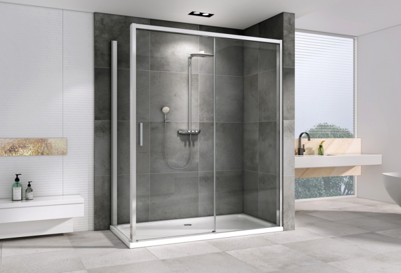 Душевой уголок Abber Komfort 160х100 профиль хром стекло прозрачное AG93160-S102 - 1