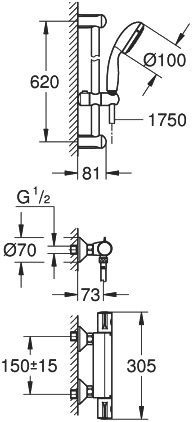 Душевой комплект Grohe Grohtherm 800 34565001 - 5