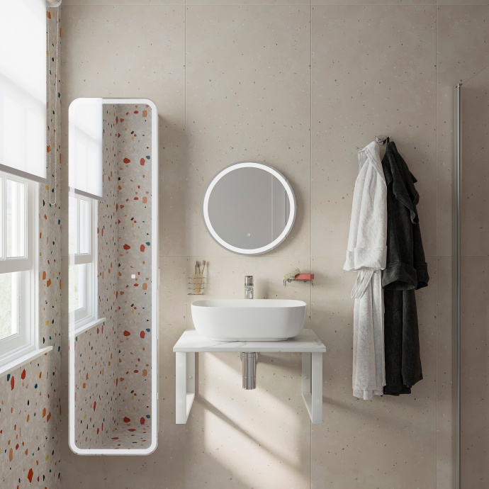 Мебель для ванной DIWO Элиста 60 белый мрамор, с раковиной Moduo 50 Square 554720 - 0