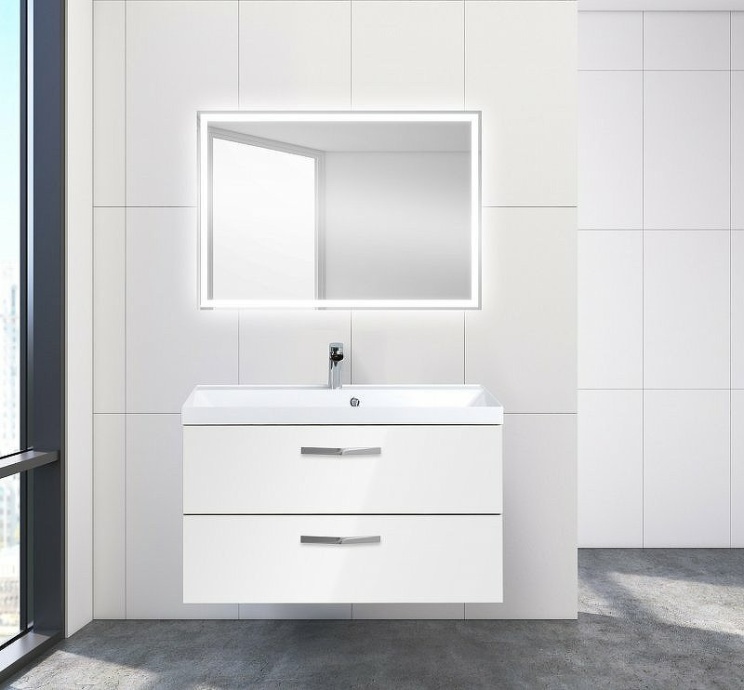 Тумба с раковиной Belbagno Aurora 90 белый - 5
