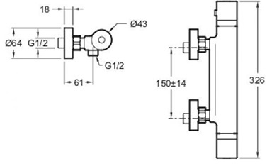 Термостатический смеситель для душа Jacob Delafon Edgar E29846-CP - 1