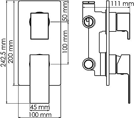 Смеситель Wasserkraft Abens 2071 для ванны с душем, черный матовый - 1