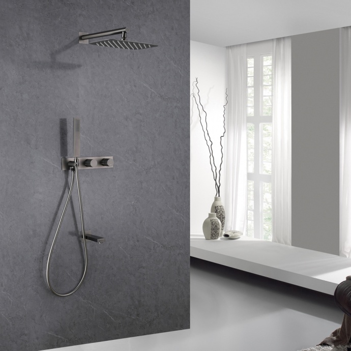 Душевой комплект Abber Rund с термостатом сталь матовый AF8717NG - 1