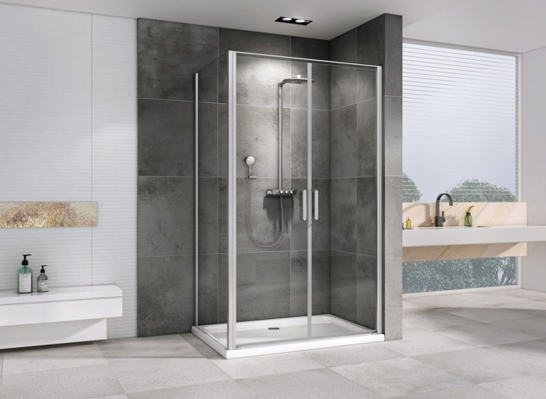 Душевой уголок ABBER Sonnenstrand 100х100 профиль хром  AG04100C-S100 - 1