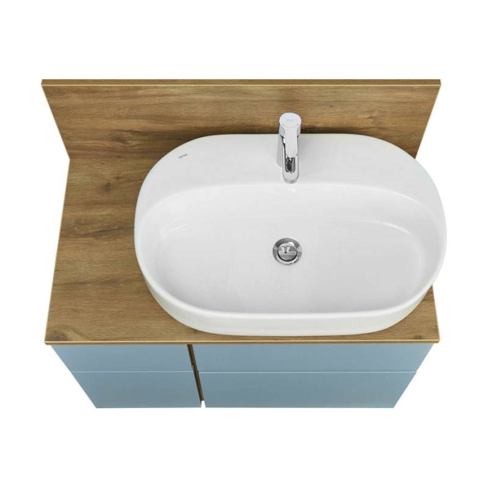 Тумба с раковиной Одри 62 и столешницей Aquaton Мишель 80 светлое дерево-голубой 1A2568K1MIDR0 - 1