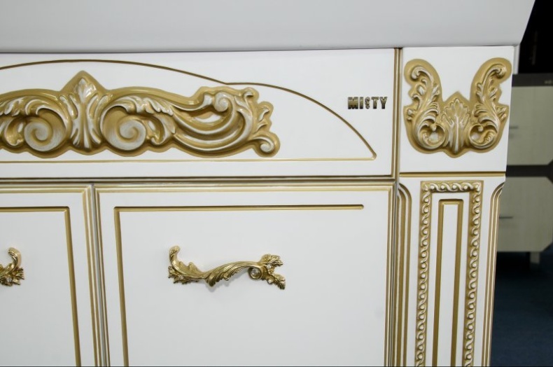 Тумба для комплекта Misty Барокко 100 белая, патина Л-Бар01100-013Пр - 6