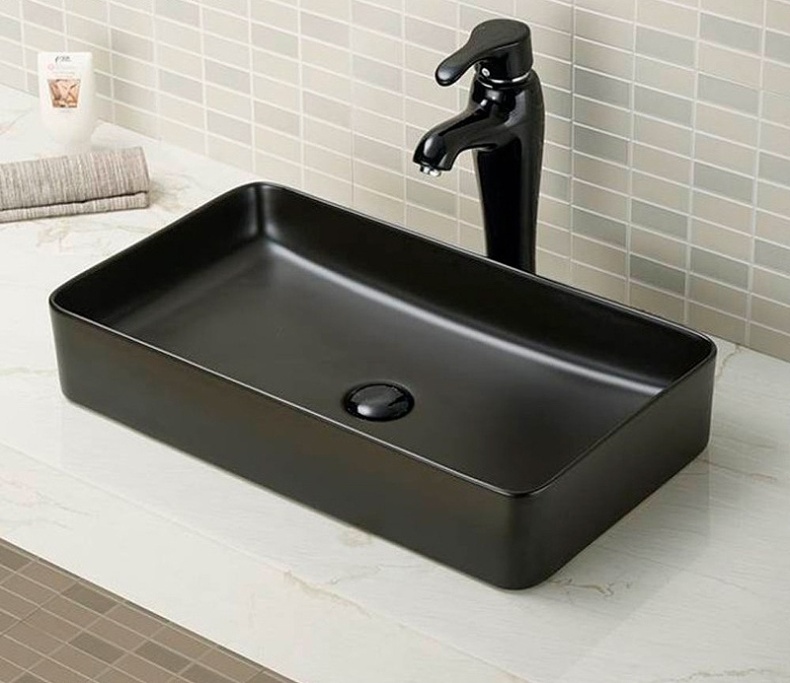 Раковина накладная CeramaLux NC 60.5 см черный матовый  9396-1МВ - 1