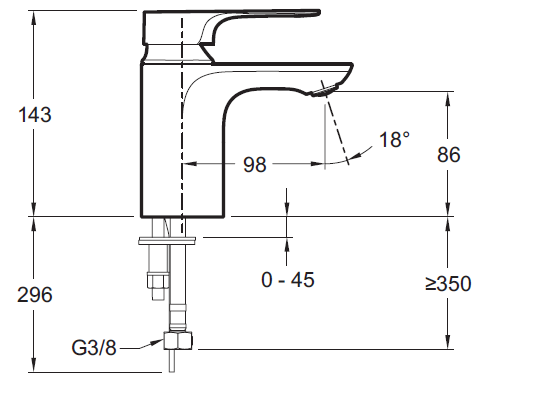 Смеситель Jacob Delafon Aleo+ E72314-CP для раковины - 1