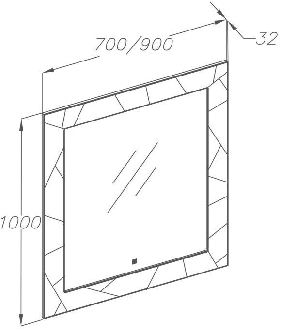Зеркало Opadiris Луиджи 70 серое 00-00000542 - 6
