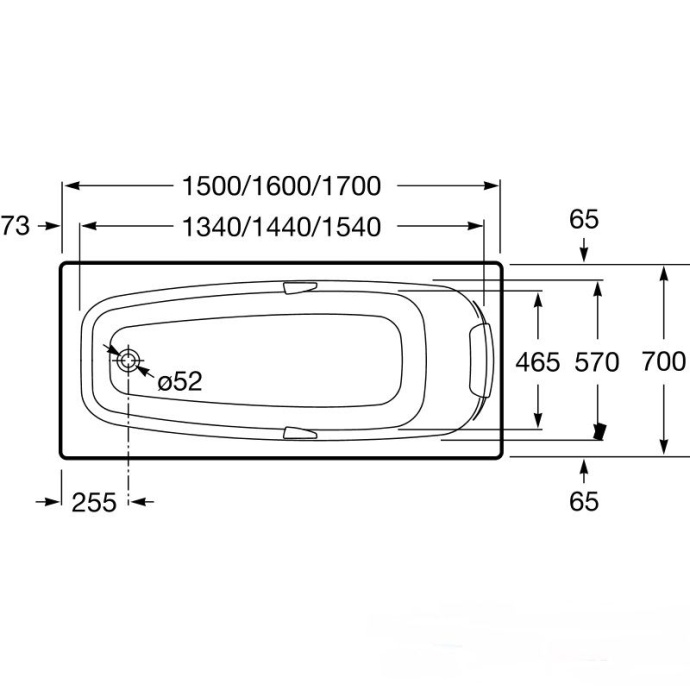 Экран для ванны фронтальный ROCA Sureste  ZRU9302773 - 1