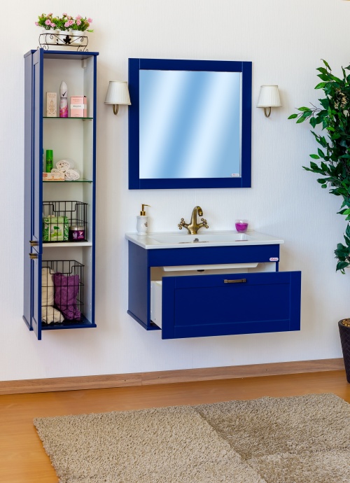 Шкаф-пенал Sanflor Ванесса L подвесной, индиго С000005890 - 2