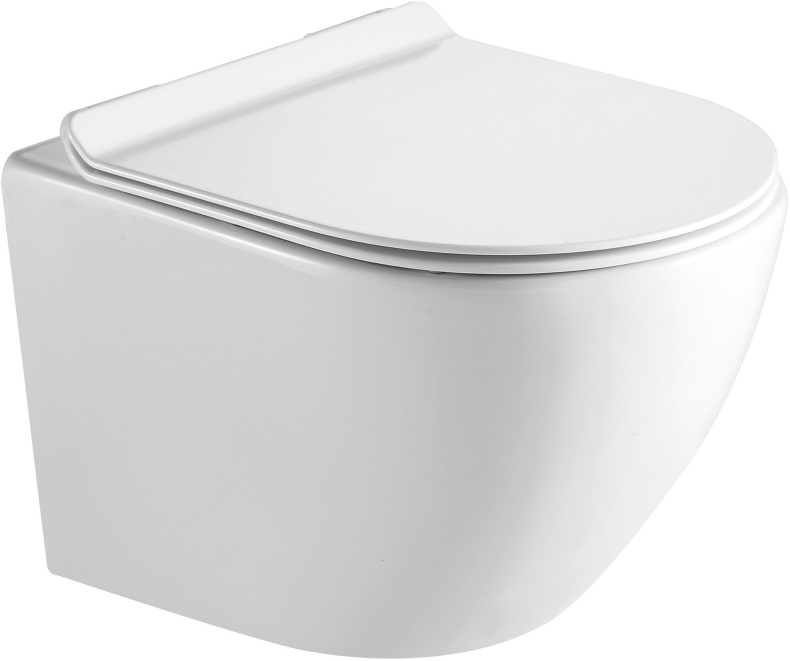 Унитаз подвесной SantiLine SL-5005 безободковый, с микролифтом - 0