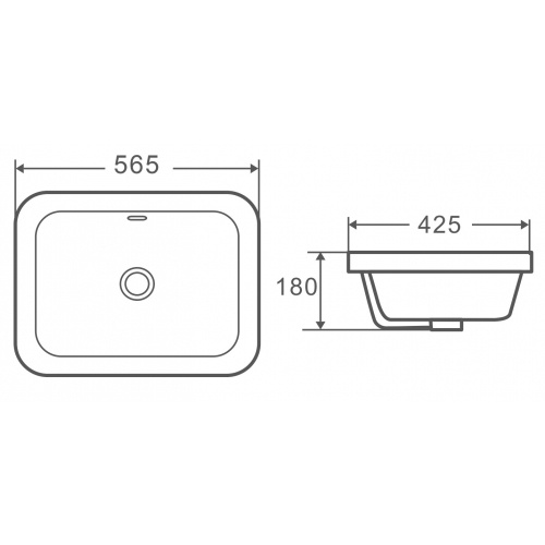 Раковина встраиваемая Weltwasser WW DEILBACH 6040 56.5 белый  10000004609 - 1