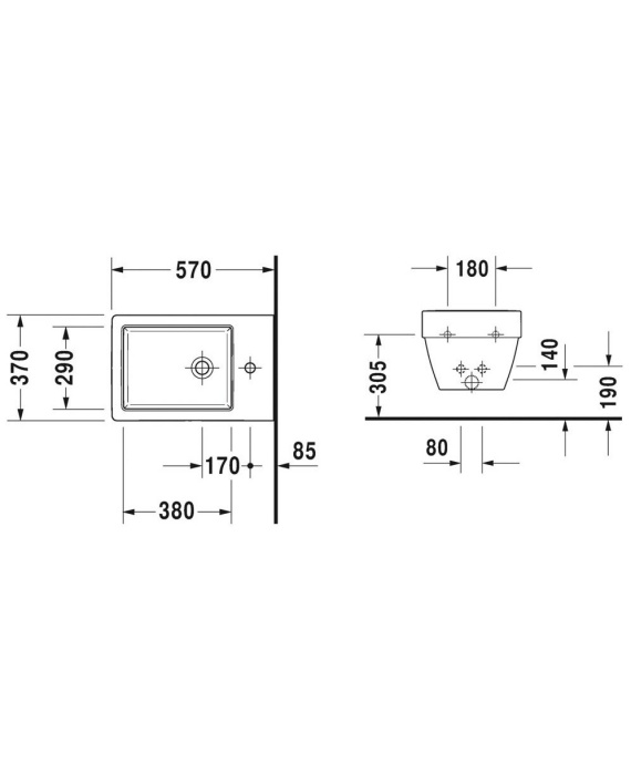 Биде подвесное Duravit Vero Air  2274150000 - 2