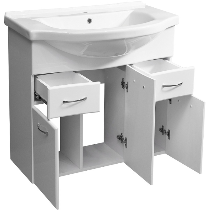 Тумба под раковину Stella Polar Волна Байкал 75 белый SP-00000125 - 2