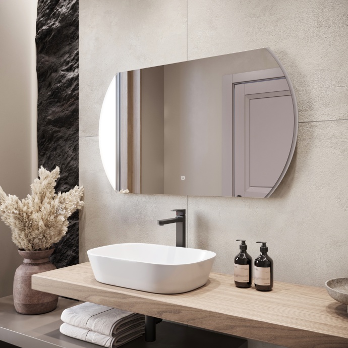 Зеркало DIWO Новгород 120 с подсветкой, овальное, с сенсорнымуправлением, настенное ЗЛП1713 - 1