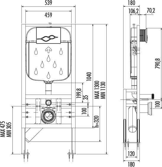 Система инсталляции для унитазов Creavit GR5004.01 - 1