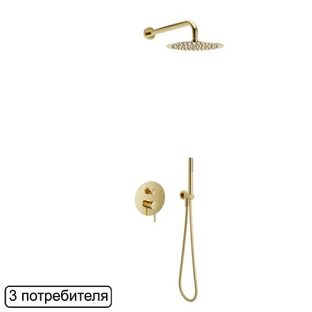 Душевая система Excellent Pi золотая AREX.SET.1247GL - 0