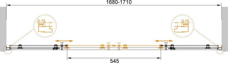 Шторка на ванну Cezares ECO-O-VF-2-170/145-C-Cr стекло прозрачное - 5