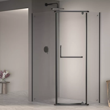 Душевой уголок RGW Passage 80х120 черный стекло прозрачное 35089182-14 - 0