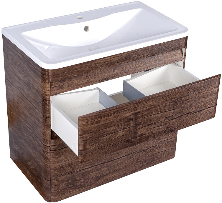 Тумба с раковиной Style Line Атлантика 80 Люкс Plus, напольная, старое дерево - 3