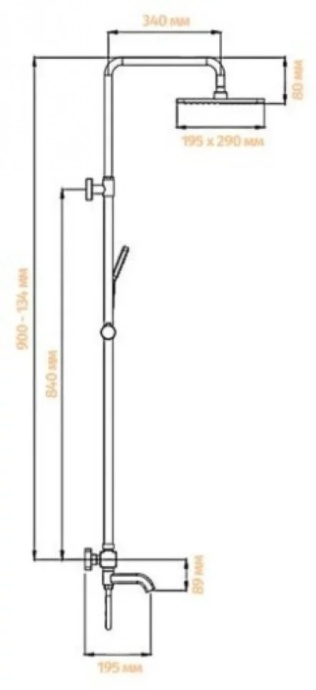 Душевая система с термостатом Grocenberg GB7005 Хром - 1