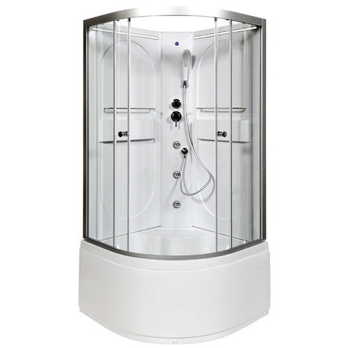 Душевая кабина Deto L 100х100 с гидромассажем, хром  L610LED+GM - 0