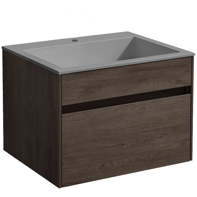 Тумба с раковиной Vincea Chiara 60 темное дерево - 0