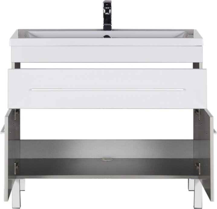 Тумба с раковиной Aquanet Верона 100 белая, 1 ящик, 2 двери 182710 - 3